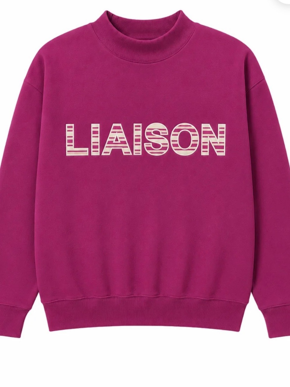 Liaison the Label, Classic Mockneck in color: BERRY & AFTERSUN STRIPES